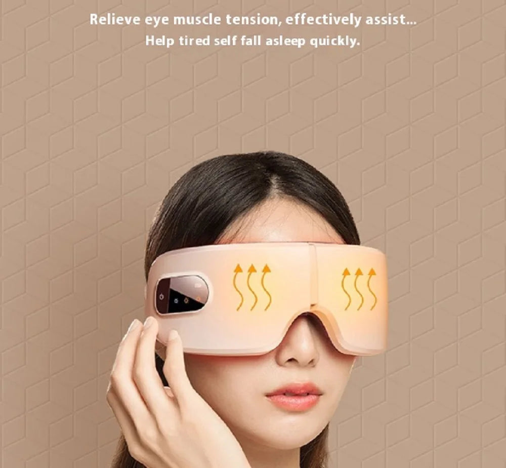Smart Eye Massager™ – Rechargeable Heated Eye Mask with Bluetooth Music & Vibration Therapy