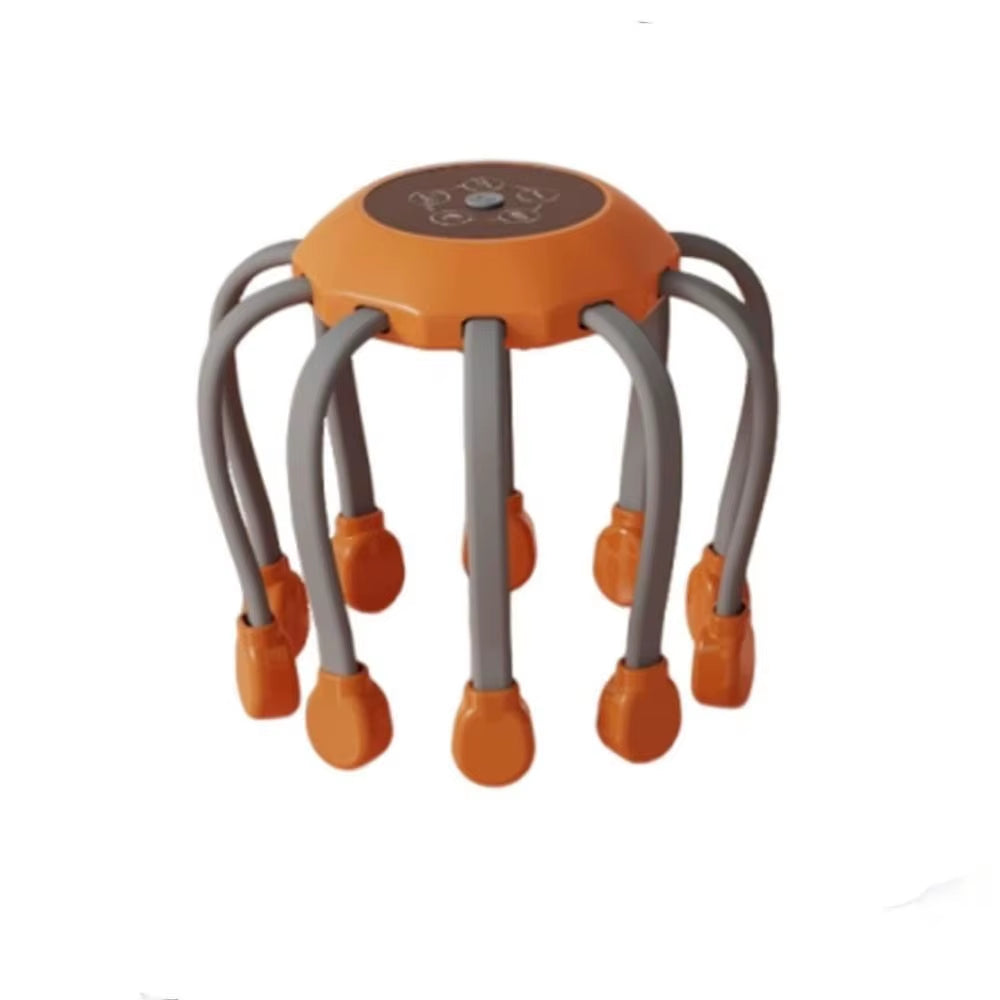 Octopus Claw Eight Claw Massager Stress Relief USB Charging Electric Head Massager Hands Free Therapeutic Multi-Point Massage