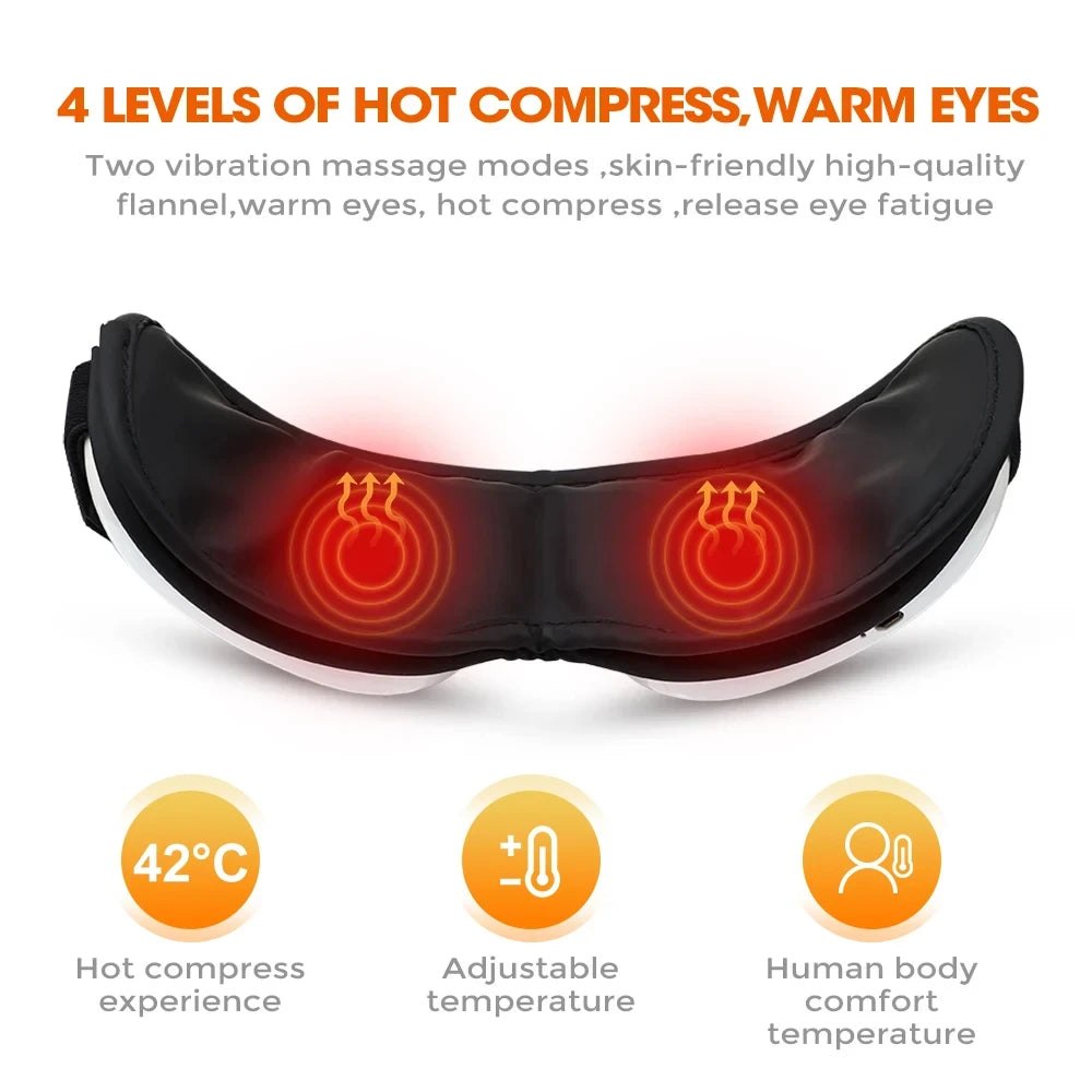 Smart Eye Massager™ – Rechargeable Heated Eye Mask with Bluetooth Music & Vibration Therapy