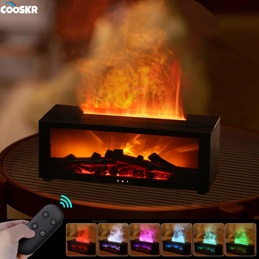 ZenFlame™ Aromatherapy Humidifier – LED Flame Essential Oil Diffuser with Remote Control